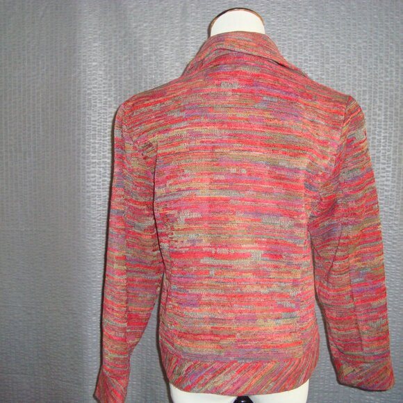 Coldwater Creek Redish Multicolor Lined Open Blazer Size P8 - Picture 4 of 7